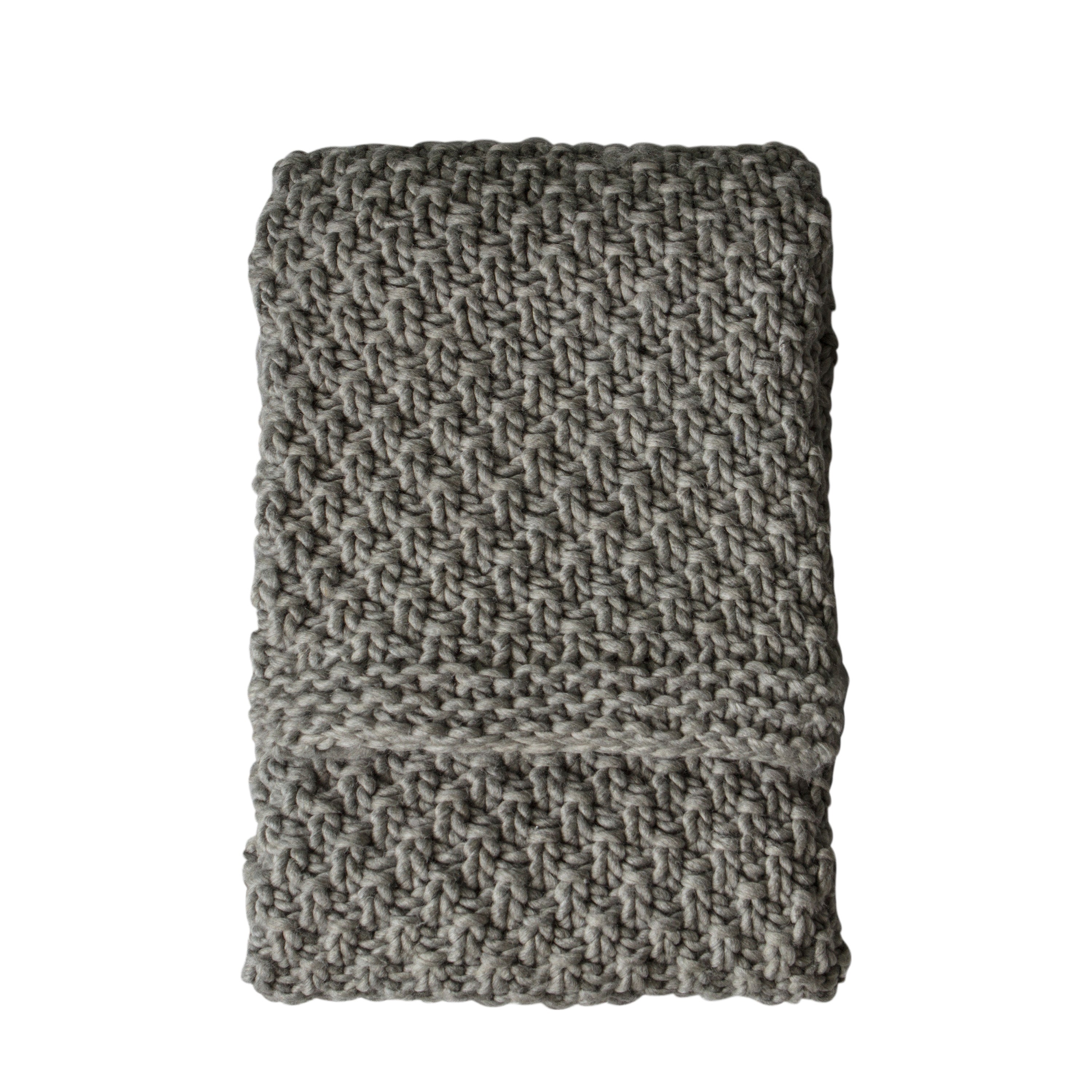 Mayfield Chunky Knitted Grey Throw